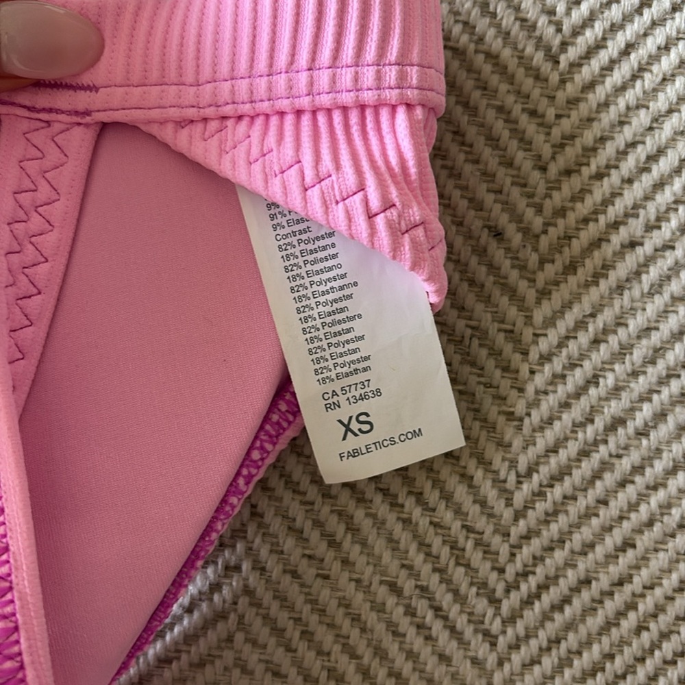Fabletics Pink Ribbed Bikini Top - XS - Picture 4 of 4